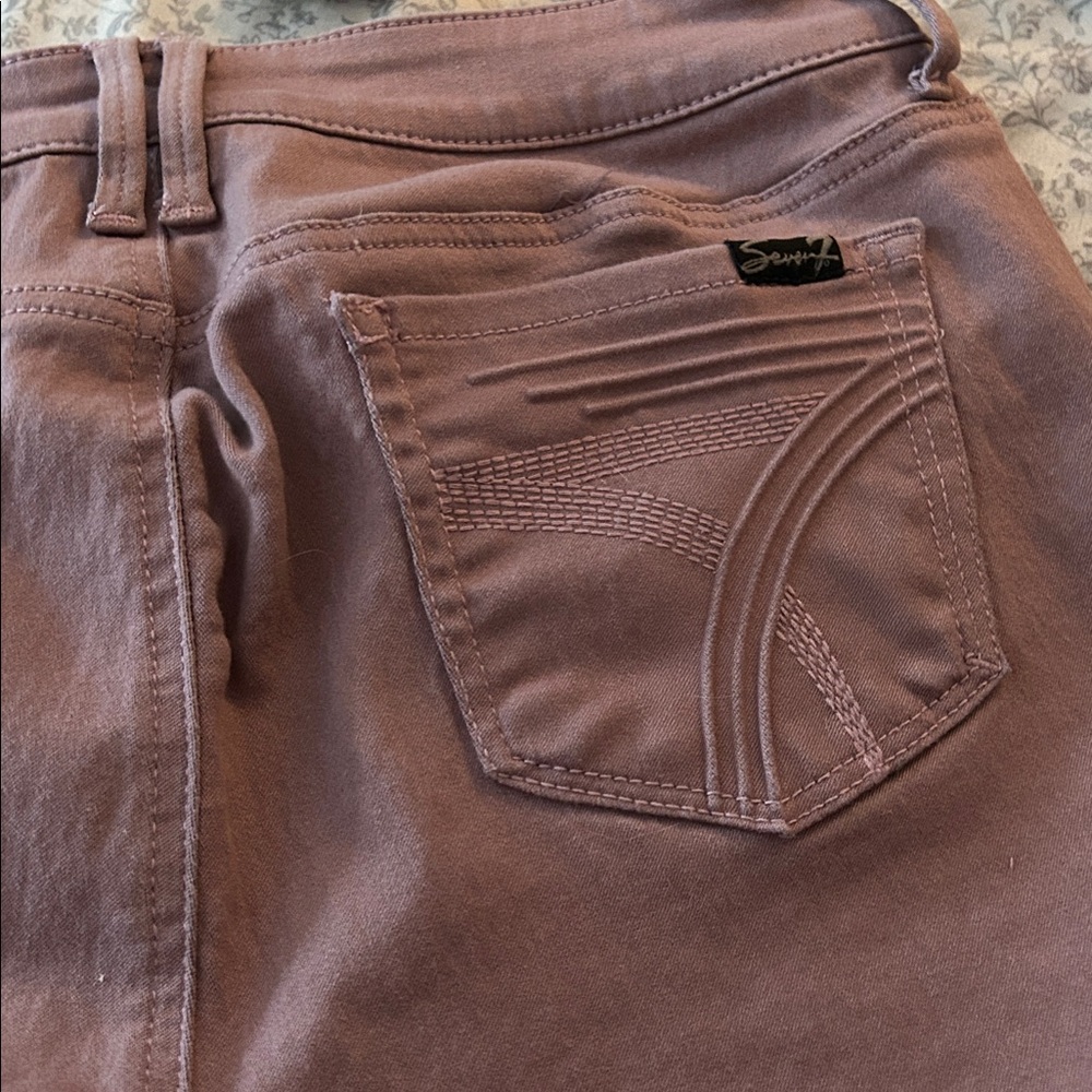 Seven7 Women's High Rise Skinny Jeans - Mauve - Picture 5 of 6